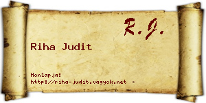 Riha Judit névjegykártya